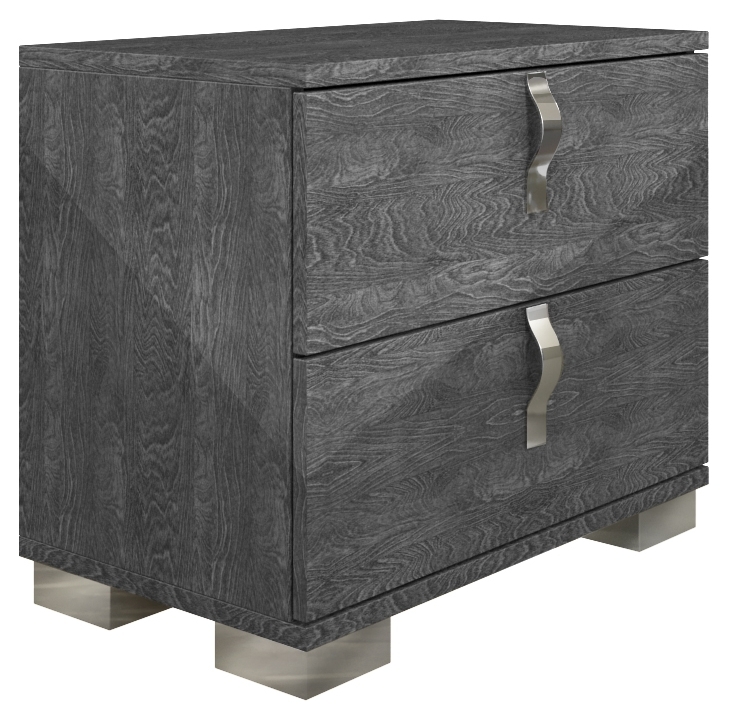 Product photograph of Sarah Night Grey Birch Italian 2 Drawer Bedside Cabinet from Choice Furniture Superstore.