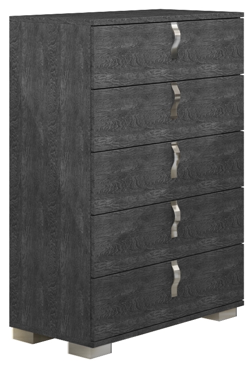 Sarah Night Grey Birch Italian 5 Drawer Tall Chest