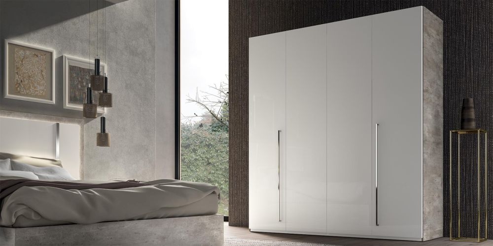 Status Treviso Night Grey Italian 4 Door Wardrobe