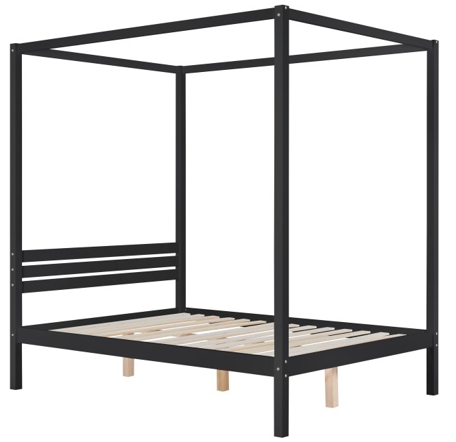 Product photograph of Mercia Black Pine Four Poster Bed from Choice Furniture Superstore.