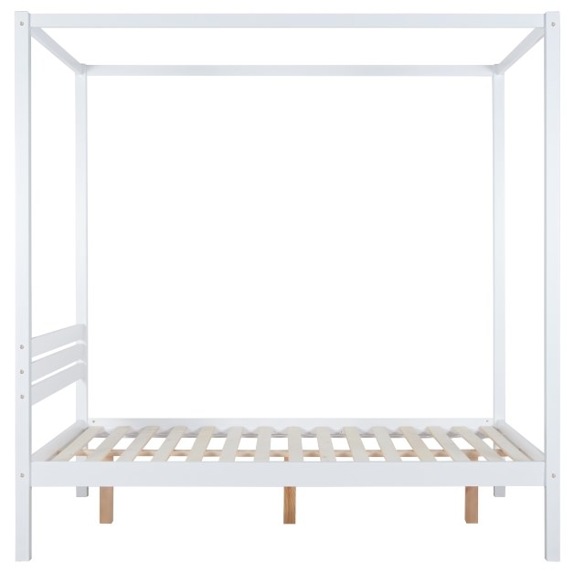 Product photograph of Mercia White Wooden Four Poster Bed - Sizes Available from Choice Furniture Superstore.