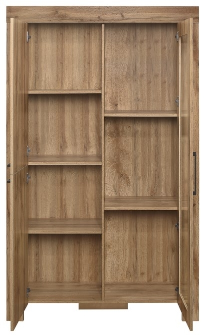 Product photograph of Birlea Compton Oak 2 Door Display Cabinet from Choice Furniture Superstore.