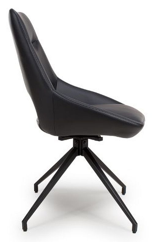 Product photograph of Ace Black Swivel Dining Chair Sold In Pairs from Choice Furniture Superstore.