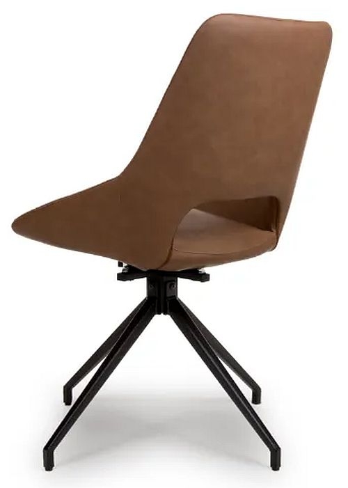 Product photograph of Ace Tan Swivel Dining Chair Sold In Pairs from Choice Furniture Superstore.