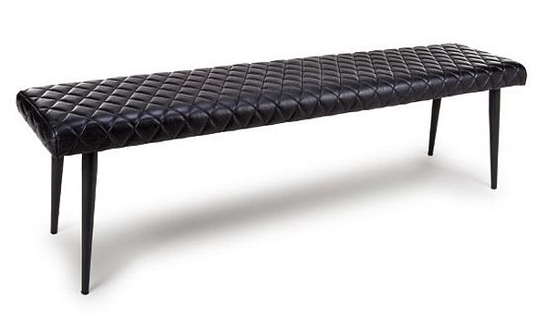 Product photograph of Austin Black Genuine Buffalo Leather Bench from Choice Furniture Superstore.