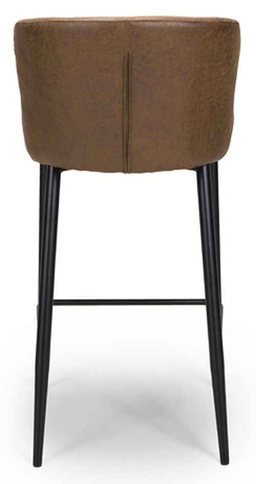 Product photograph of Charlie Carver Brown Faux Leather Barstool Sold In Pairs from Choice Furniture Superstore.