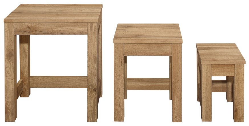 Product photograph of Compton Oak Nest Of 3 Tables from Choice Furniture Superstore.