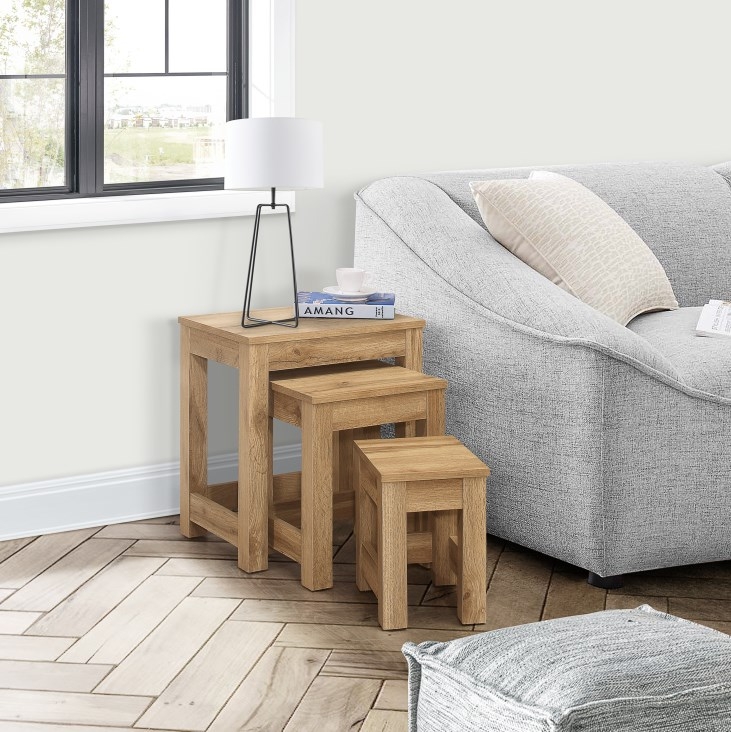 Product photograph of Birlea Compton Oak Nest Of Tables from Choice Furniture Superstore.