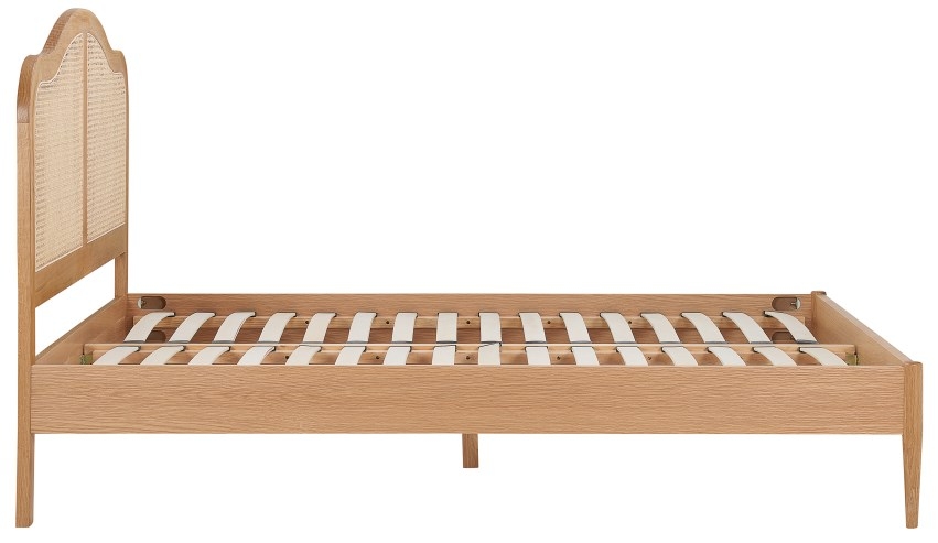 Product photograph of Leonie Oak Rattan Bed from Choice Furniture Superstore.