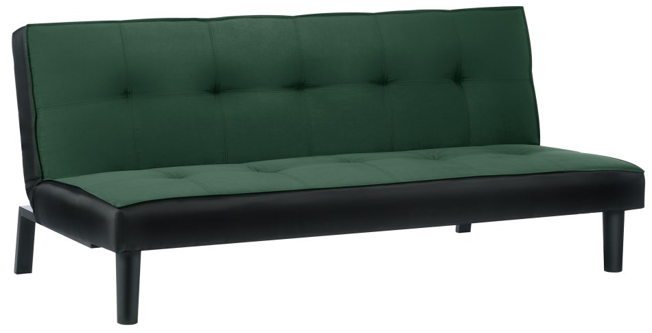 Product photograph of Aurora Green Velvet Click Clack Sofa Bed from Choice Furniture Superstore.