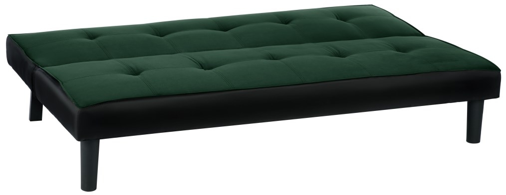 Product photograph of Aurora Green Velvet Click Clack Sofa Bed from Choice Furniture Superstore.