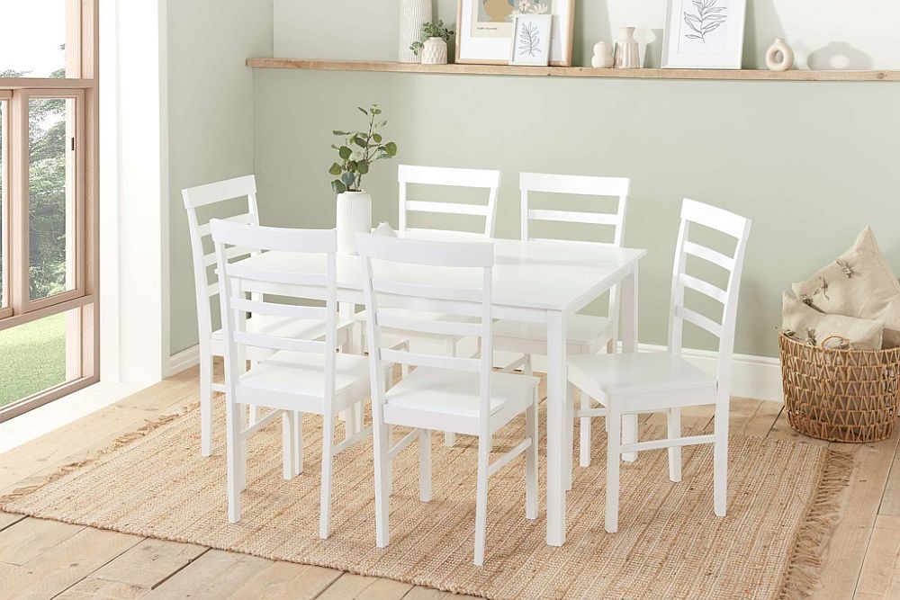 Product photograph of Birlea Cottesmore 120cm Dining Table And 6 Upton Chair from Choice Furniture Superstore.