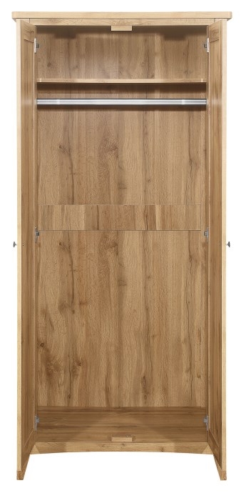 Product photograph of Hampstead Rustic Oak Effect 2 Door Wardrobe from Choice Furniture Superstore.