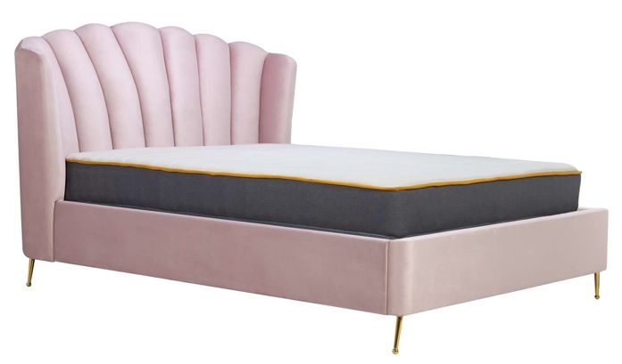 Product photograph of Lottie Pink Fabric Ottoman Storage Bed - Sizes Available from Choice Furniture Superstore.