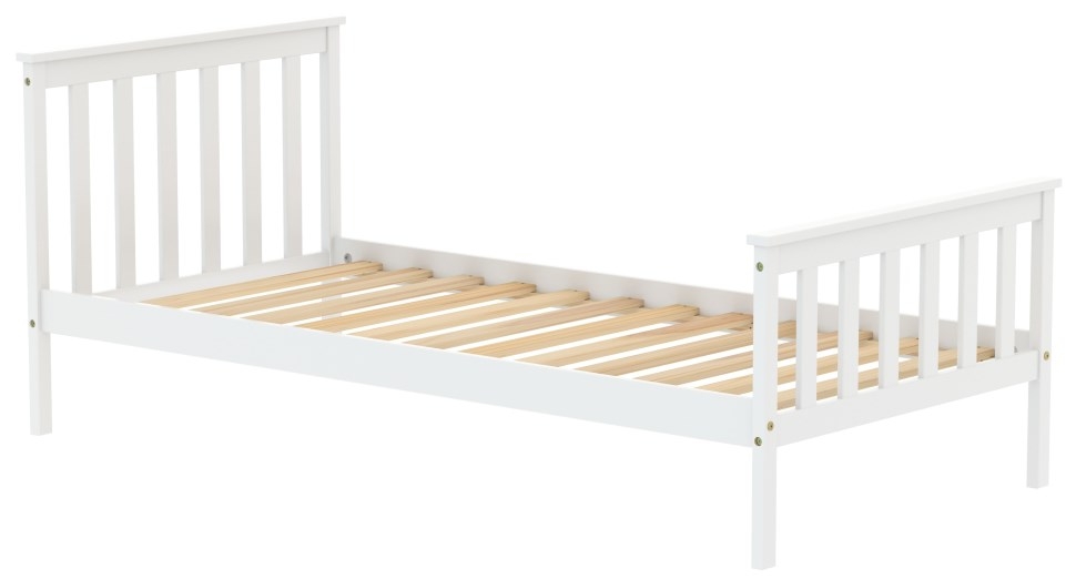 Product photograph of Oxford White Wooden Bed - Sizes Available from Choice Furniture Superstore.