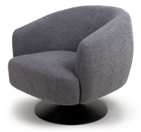 Product photograph of Club Grey Fabric Swivel Accent Chair from Choice Furniture Superstore.