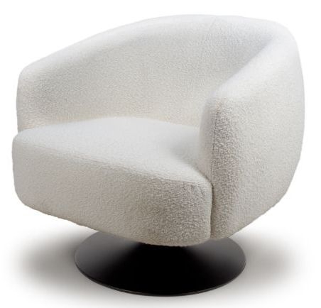 Product photograph of Club Ivory Fabric Swivel Accent Chair from Choice Furniture Superstore.