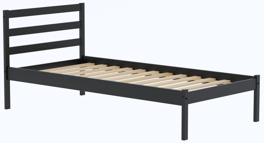 Product photograph of Luka Black Pine Bed from Choice Furniture Superstore.