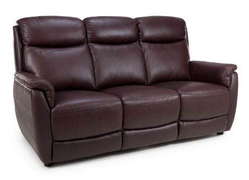 Product photograph of Kent Chestnut Leather 3 Seater Sofa from Choice Furniture Superstore.