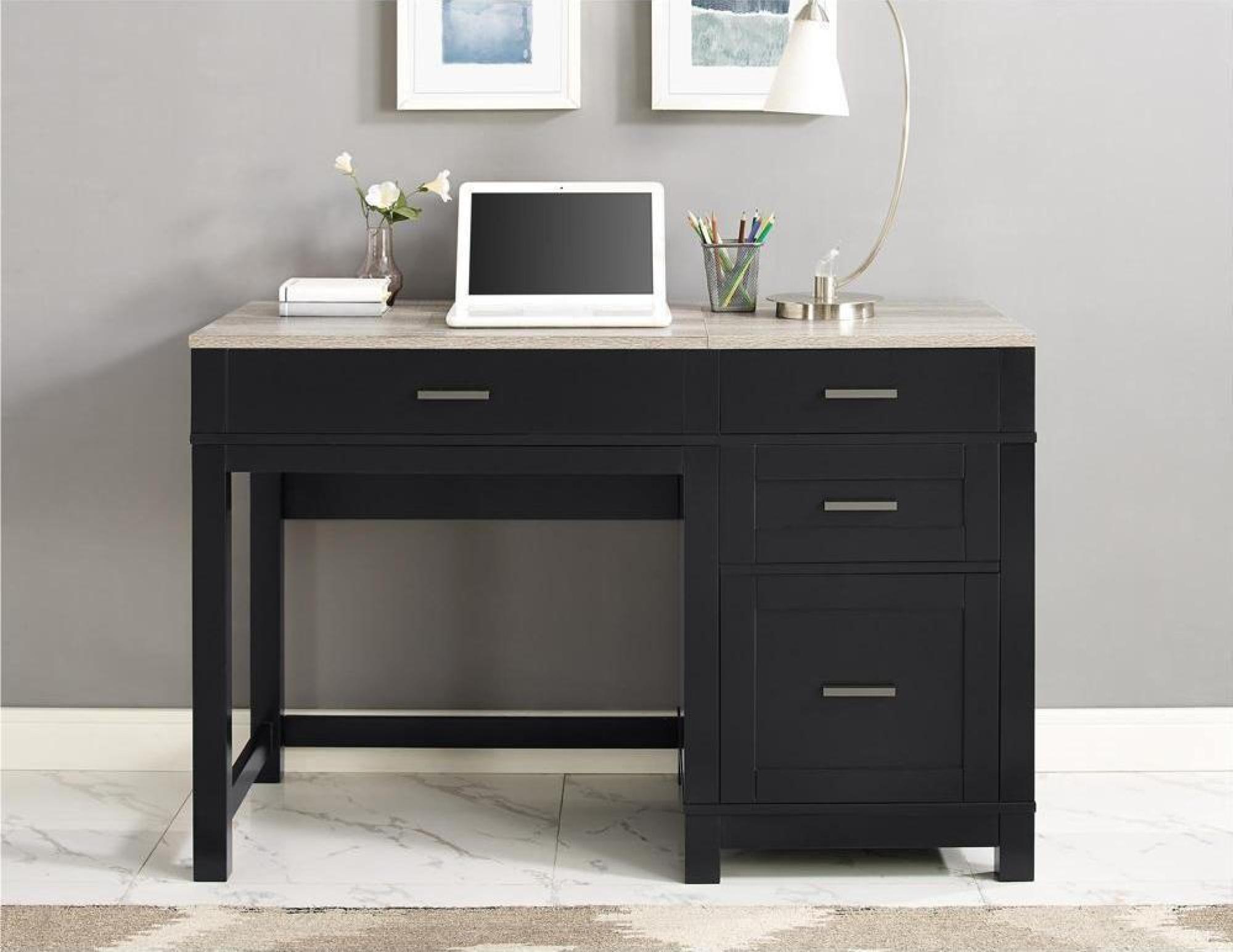 Product photograph of Alphason Carver Lift Top Office Desk In Black - 9257196comuk from Choice Furniture Superstore.