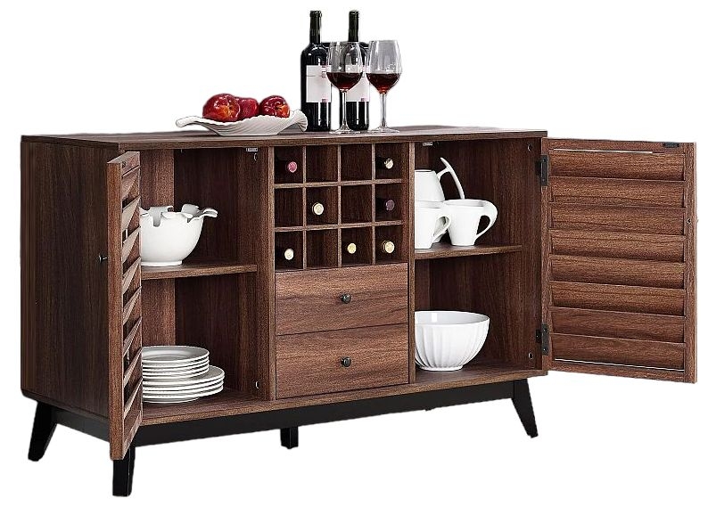 Product photograph of Alphason Vaughn 2 Door 1 Drawer Wine Cabinet from Choice Furniture Superstore.
