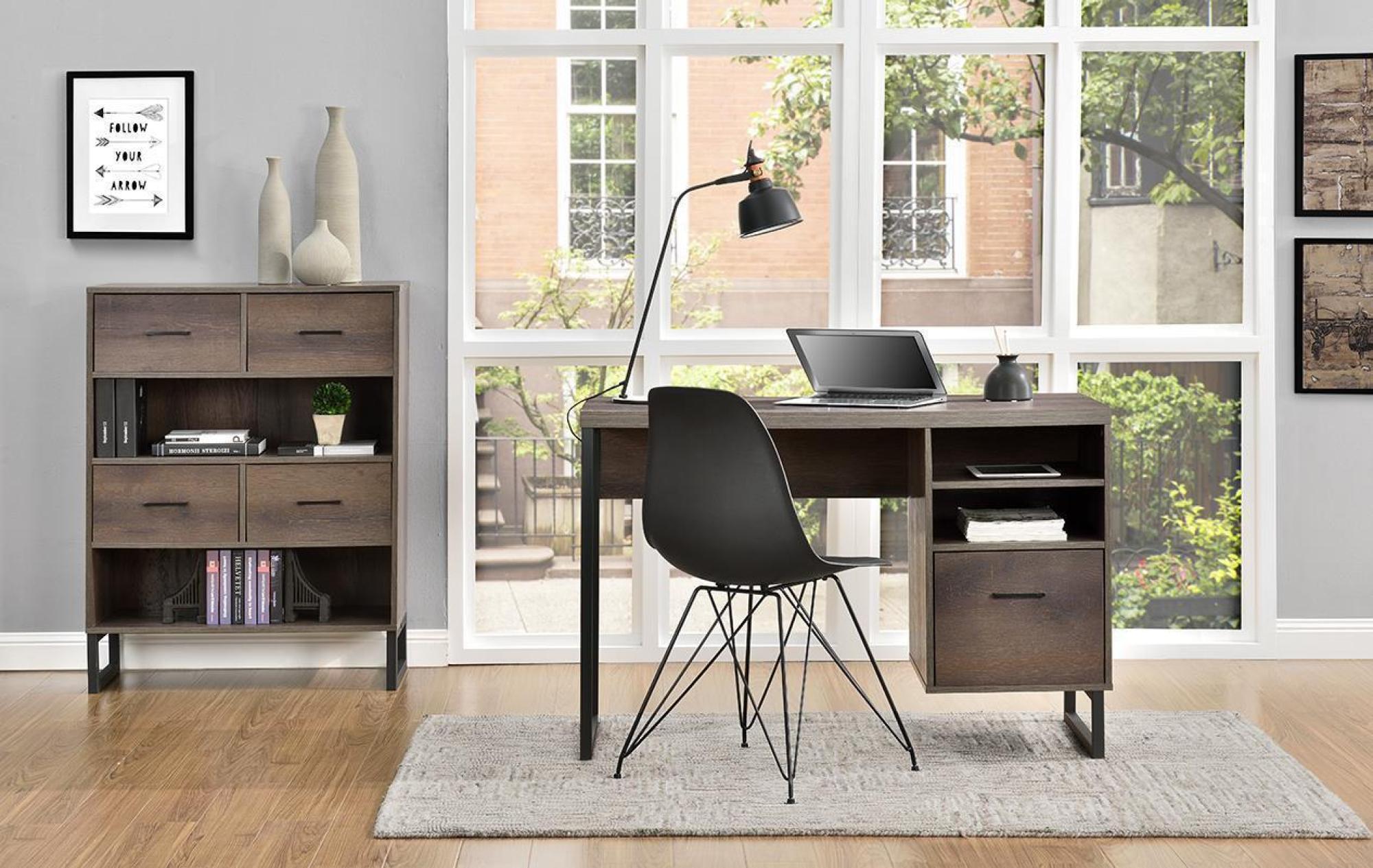 Product photograph of Alphason Candon Desk In Medium Brown - 9892096comuk from Choice Furniture Superstore.