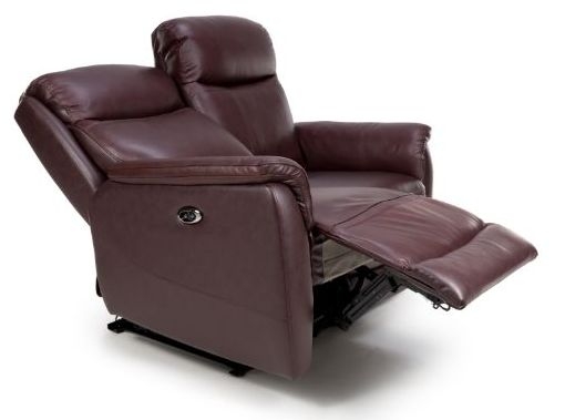 Product photograph of Kent Chestnut Leather 2 Seater Electric Recliner Sofa from Choice Furniture Superstore.