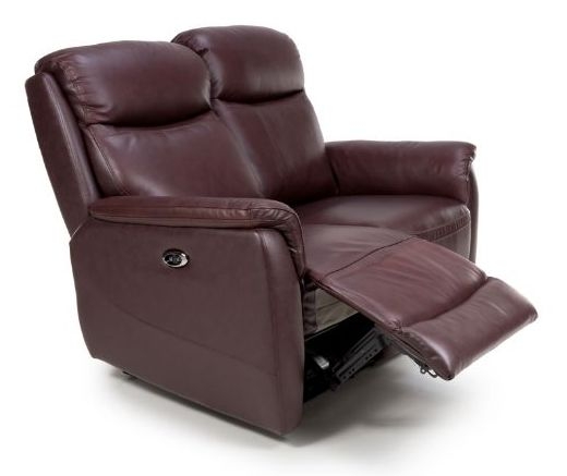 Product photograph of Kent Chestnut Leather 2 Seater Electric Recliner Sofa from Choice Furniture Superstore.