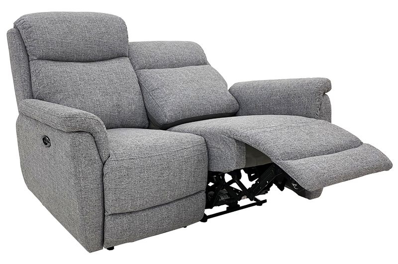 Product photograph of Kent Grey Fabric 2 Seater Electric Recliner Sofa from Choice Furniture Superstore.