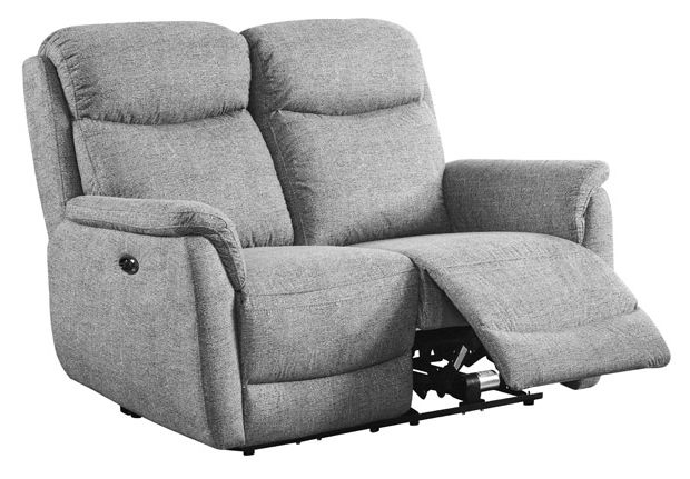 Product photograph of Kent Grey Fabric 2 Seater Electric Recliner Sofa from Choice Furniture Superstore.