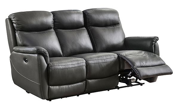 Product photograph of Kent Chestnut Leather Electric Recliner 3 Seater Sofa from Choice Furniture Superstore.