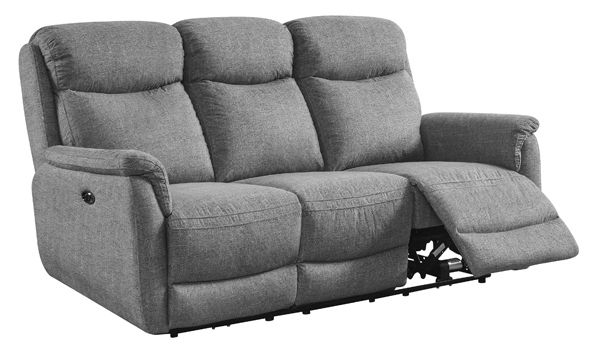 Product photograph of Kent Grey Fabric Electric Recliner 3 Seater Sofa from Choice Furniture Superstore.