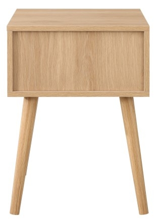 Product photograph of Birlea Croxley Oak Rattan 1 Drawer Bedside Table from Choice Furniture Superstore.