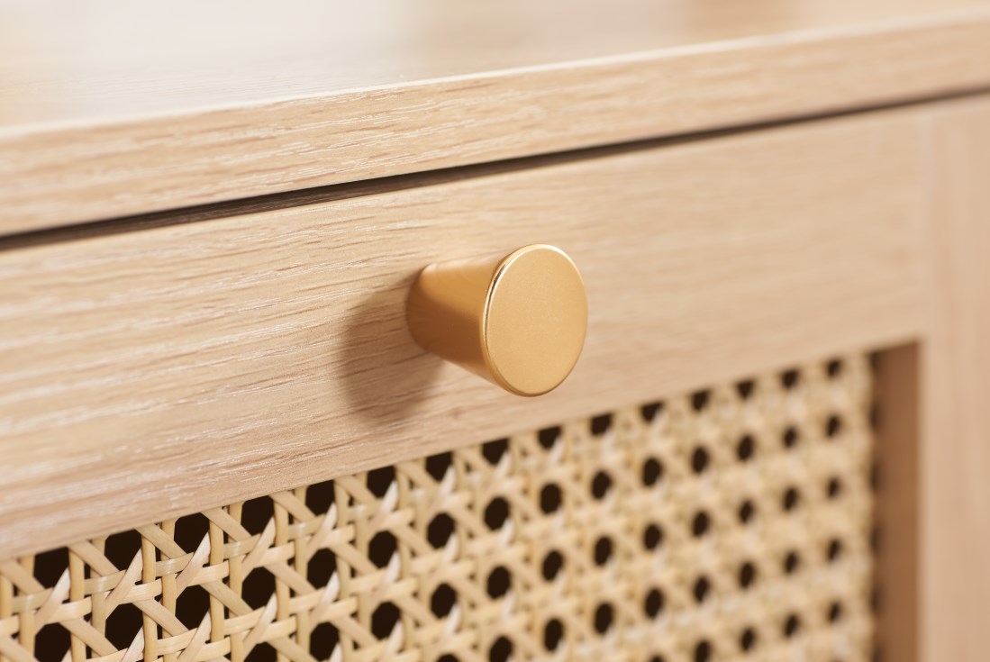 Product photograph of Birlea Croxley Oak Rattan 1 Drawer Bedside Table from Choice Furniture Superstore.