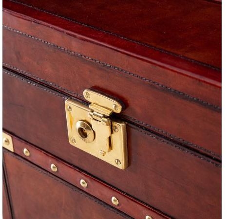 Product photograph of Mysore Handcrafted Leather Cognac Coffee Table With Drawer from Choice Furniture Superstore.