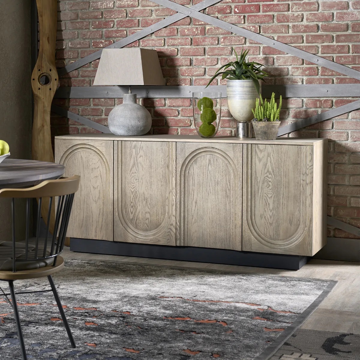 Product photograph of Chamaleon Pebble Grey Sideboard 180cm With 4 Door from Choice Furniture Superstore.