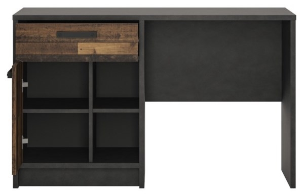 Product photograph of Brooklyn Desk With 1 Door And 1 Drawer In Walnut And Dark Matera Grey from Choice Furniture Superstore.