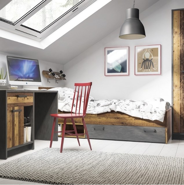 Product photograph of Brooklyn Rustic 3ft Single Bed from Choice Furniture Superstore.