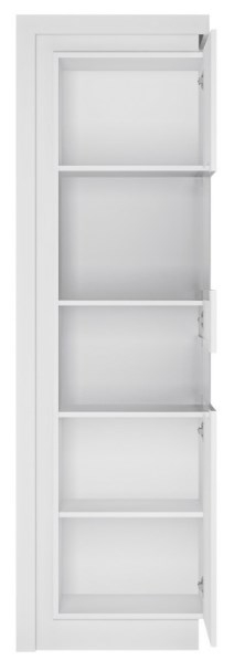 Product photograph of Lyon White Gloss Narrow Display Cabinet Rhd from Choice Furniture Superstore.