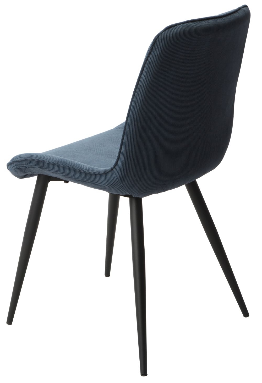 Product photograph of Laney Diamond Stitch Blue Cord Fabric Dining Chair With Black Tapered Legs Sold In Pairs from Choice Furniture Superstore.