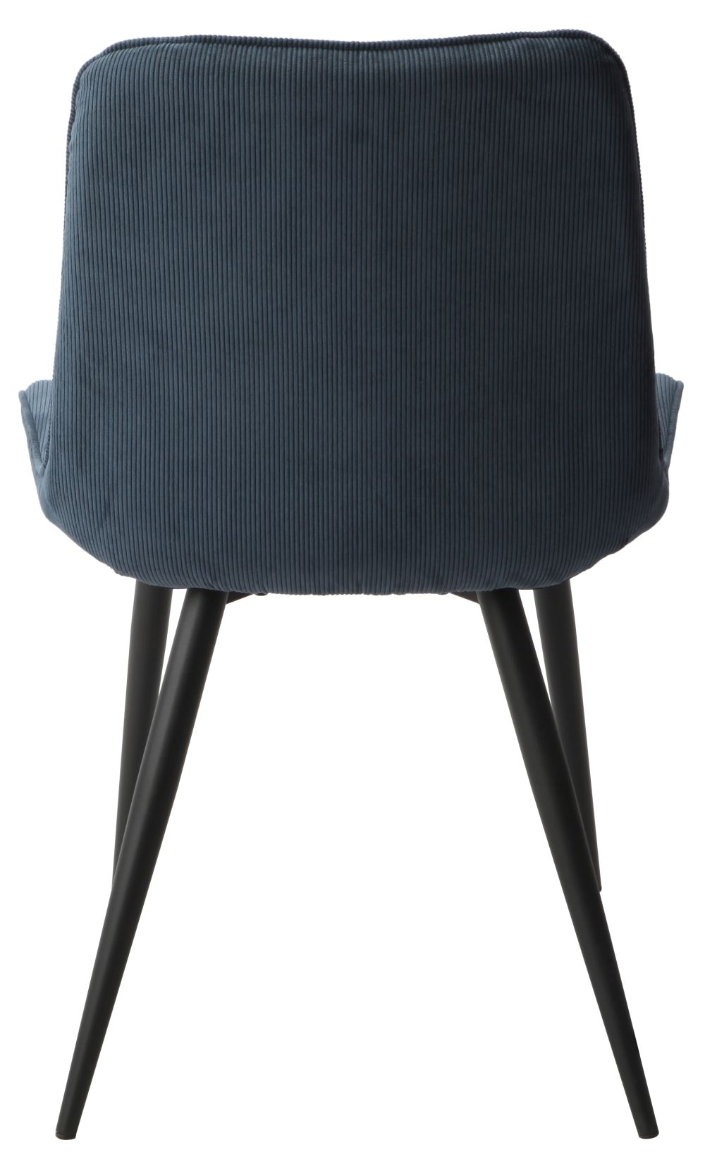 Product photograph of Laney Diamond Stitch Blue Cord Fabric Dining Chair With Black Tapered Legs Sold In Pairs from Choice Furniture Superstore.