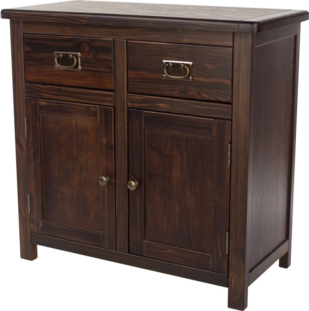 Product photograph of Bowke Dark Wood 2 Door 2 Drawer Sideboard from Choice Furniture Superstore.