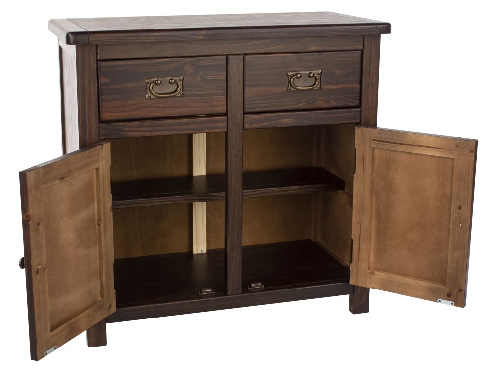 Product photograph of Boston Dark Wood 2 Door 2 Drawer Sideboard from Choice Furniture Superstore.