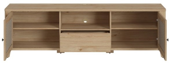 Product photograph of Cestino Oak And Rattan Effect 2 Door Tv Unit from Choice Furniture Superstore.
