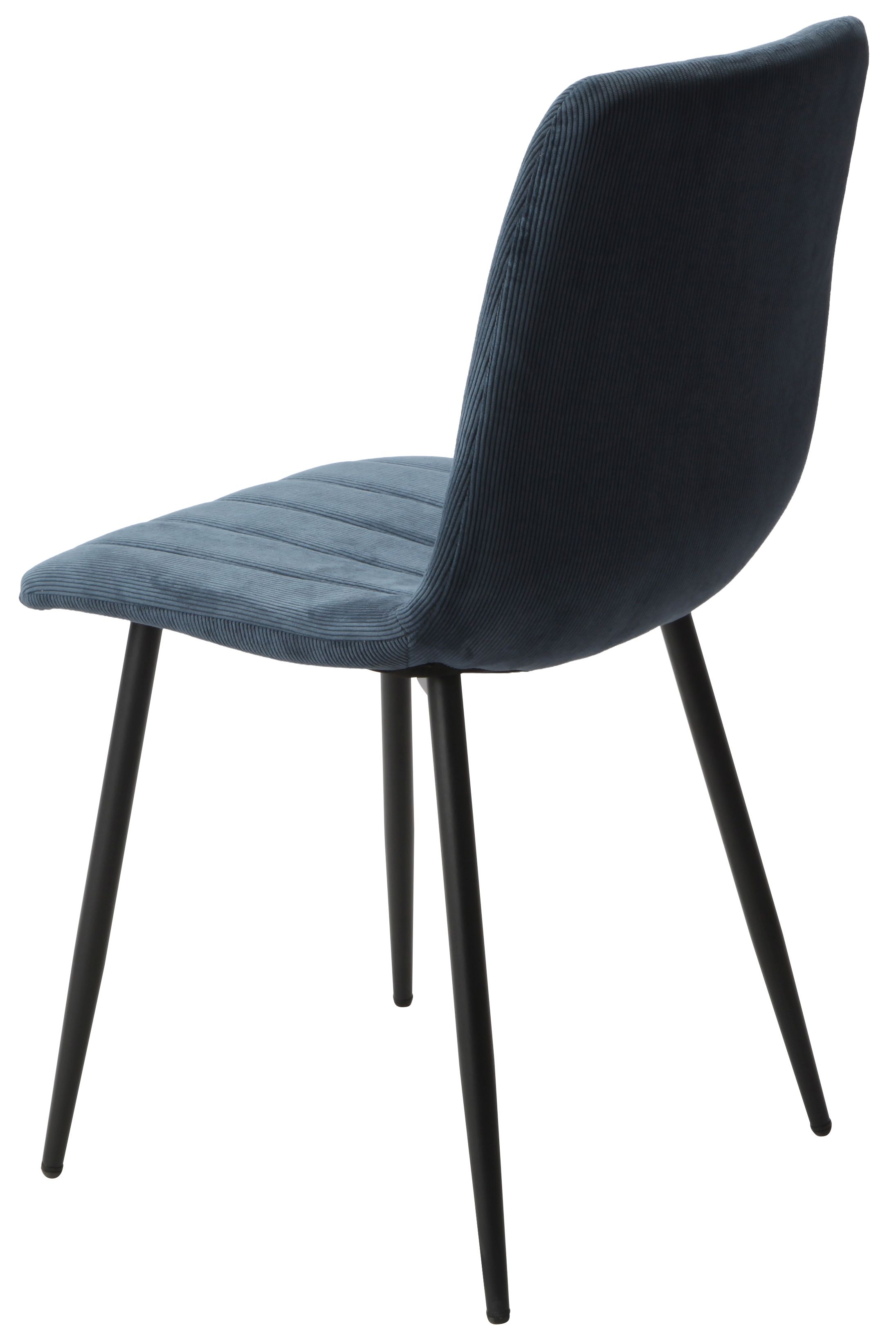 Product photograph of Aspen Straight Stitch Blue Cord Dining Chair With Black Tapered Legs Sold In Pairs from Choice Furniture Superstore.