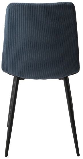 Product photograph of Aspen Straight Stitch Blue Cord Dining Chair With Black Tapered Legs Sold In Pairs from Choice Furniture Superstore.