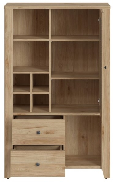 Product photograph of Cestino Oak And Rattan Effect Cabinet from Choice Furniture Superstore.