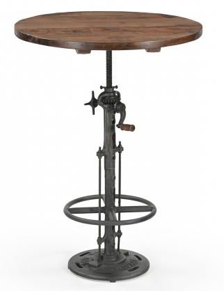 Product photograph of Gulmarg Adjustable Reclaimed Wood And Metal Bar Table from Choice Furniture Superstore.
