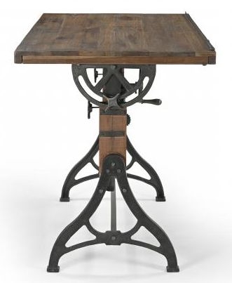 Product photograph of Gulmarg Adjustable Recylced Teak And Metal Drafting Table from Choice Furniture Superstore.
