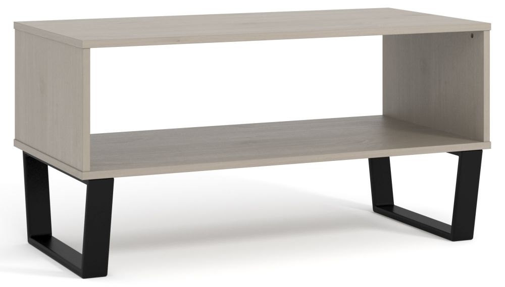 Product photograph of Harlow Grey Open Coffee Table With Black U Legs from Choice Furniture Superstore.